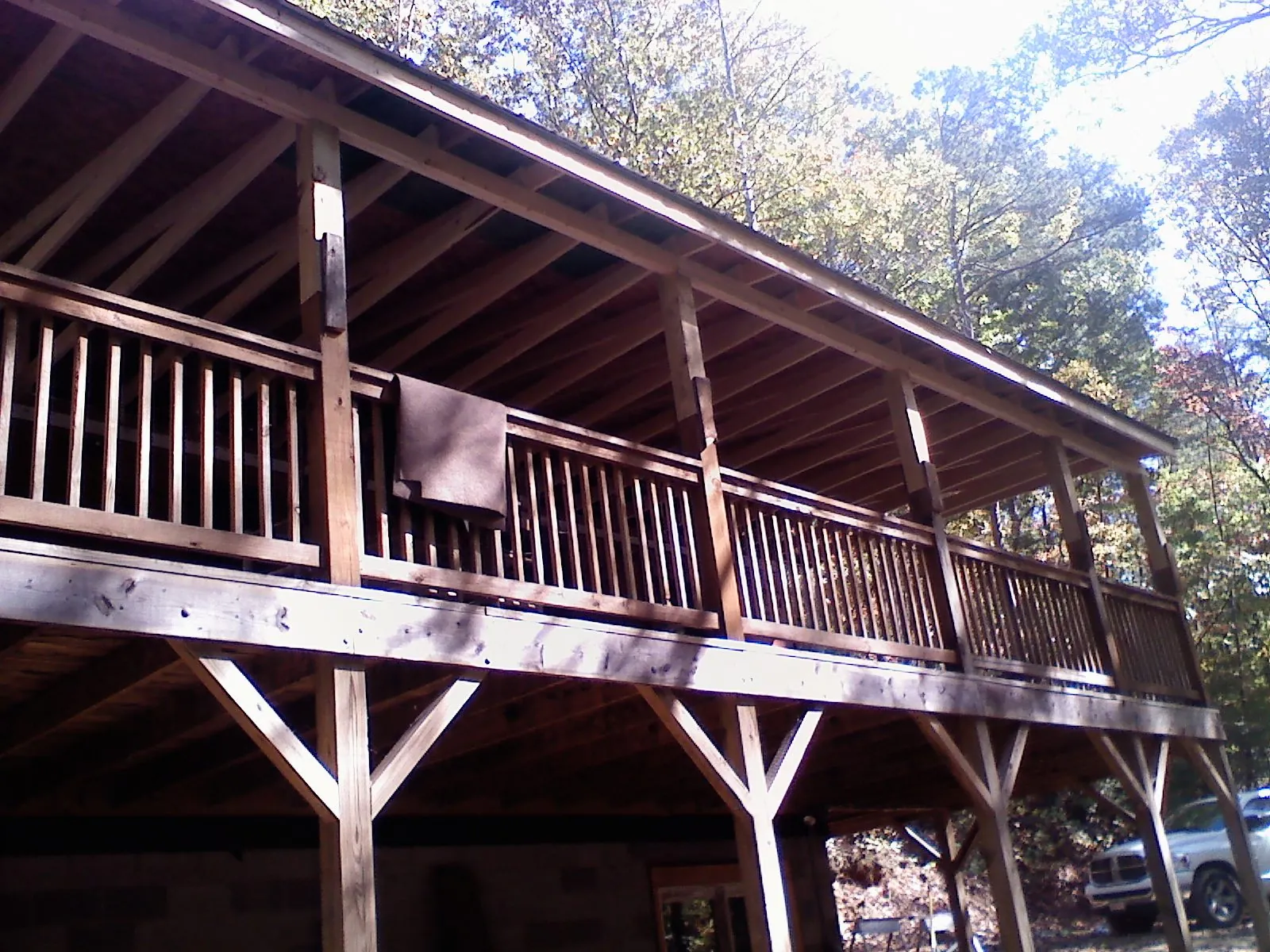 Timber framing under a new elevated porch and deck — Roof Leak Repair in Valley View by Roofing Brothers